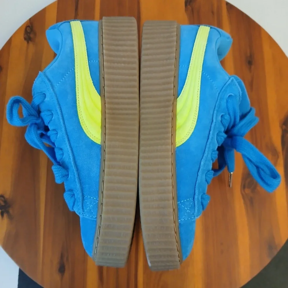 Puma Fenty Shoes Womens 6 Blue Suede Rhianna Creeper Phatty‎ Speed 399332-02
